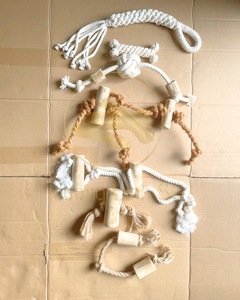 Jouets pour chiens écologiques en bois de café naturel de haute qualité avec corde du Vietnam HOANG LINH SG - Product Image 1