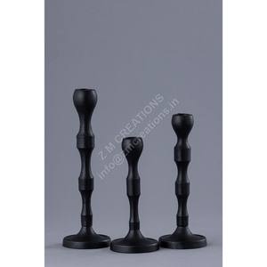 Ensemble de 3 porte-bougies en métal noir résistant à la chaleur pour la décoration de table de Noël et de Pâques, cadeaux - Product Image 1
