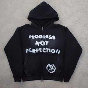 Sudadera con Capucha Extra Grande de Estilo Urbano, Lavada al Ácido, Personalizada por el Fabricante, con Pedrería, Corta, Cuadrada, con Cierre, para Hombre - Product Image 5