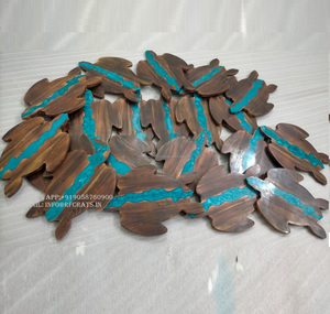 Planche à découper en bois d'acacia de haute qualité planche à découper en résine époxy tortue planche à fromage en gros planche à découper en bois - Product Image 3