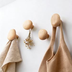 Wood Wall Mounted Hook Decorative Coat Rack <b>Bow</b> Pattern Storage <b>Holder</b> for Home Entryway - Product Image 2