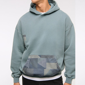 Sweat-shirts à capuche d'hiver personnalisés pour hommes, coupe oversize, en coton uni, 100 % coton, teinture unie, impression numérique, streetwear - Product Image 2