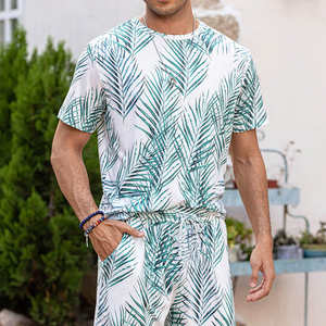 Conjunto Deportivo Personalizado para Hombre, Ropa Urbana, 100% Algodón, Conjunto de Verano de Dos Piezas con Pantalones Cortos, Conjunto de Camiseta y Pantalones Cortos Oversize - Product Image 1