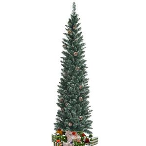 Albero di Natale Artificiale Verde 6 Piedi, 31 Pigne Realistiche, 267 Punte Folte, Supporto Pieghevole in Metallo, Funzionamento a Batteria, Grande Formato in PE - Product Image 3