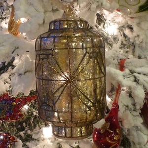 <b>Antique</b> Mercury Glass Lantern Column Shape Christmas Home Decoration Elegant Metal <b>Frame</b> Design - Product Image 1