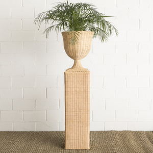 Natural Rattan Pedestal <b>Plant</b> <b>Stand</b> Woven Wicker Planter Holder <b>Tall</b> Decorative <b>Stand</b> For Indoor <b>Plants</b> Home Living Room Decor - Product Image 5