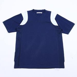 Custom Luxury Shoulder Cut Out T-<b>Shirt</b> for <b>Men</b> Streetwear High Quality mesh Blue Short Sleeve Tee with panel - Product Image 4