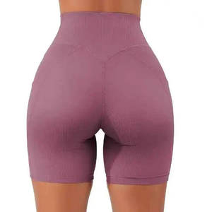 Shorts de sport pour femme, taille élastique, leggings de yoga taille haute, longueur genou, jeggings d'entraînement en spandex pour femme - Product Image 4