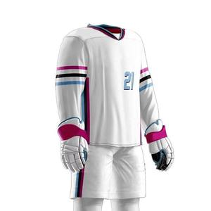 Camiseta de hockey sobre hielo personalizada, uniforme de equipo sublimado, estampado sólido, nombre y número personalizados, 100% poliéster, malla acolchada en la parte delantera - Product Image 6