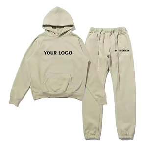 Wholesale Custom Plus Size 100% Cotton Sportswear Set <b>Oversized</b> <b>Fleece</b> <b>Hoodie</b> Jogger Winter Breathable Printed Solid Quick Dry - Product Image 1