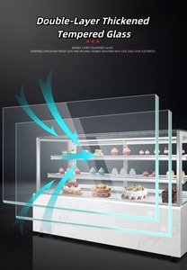 9- Cafe Glass Cakes Gabinete refrigerado Enfriamiento Congelador Show Case Soporte de exhibición de panadería para venta de sándwich <span class=keywords><strong>pequeño</strong></span> - Product Image 5