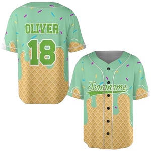 Gants à imprimé graphique Team Spirit, maillot de baseball respirant avec lettres imprimées par sublimation, graphiques d'équipe dynamiques et audacieux - Product Image 1