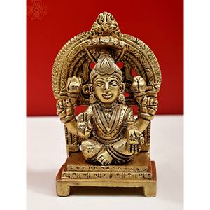 Petite sculpture de Lakshmi à quatre bras de 4 pouces faite à la main en Abhaya Mudra - Product Image 1