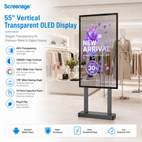 Affichage numérique publicitaire sur écran tactile OLED transparent pour intérieur, totem sur pied, affiche numérique pour la vente au détail, affiche numérique éducative