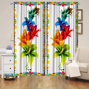 Cortina de Poliéster con Estampado Floral de Lujo, 122 x 274 cm, Ignífuga y Opaca, con Ojales, Lista para Usar en Hogares, Hoteles y Cafeterías - Product Image 5