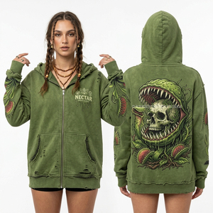 Tie Dye Hoodie Women 400GSM Navy Blue Bleach Wash Crying Skull Eye Graphic Pullover Distressed Oversized <b>Hip</b> Hop Street Hoody - Product Image 2