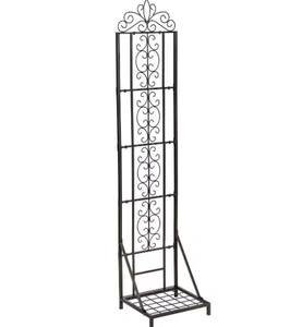 Support de plante grimpante décoratif en métal noir forgé pour jardin, patio, cour, balcon - Product Image 1