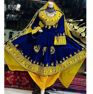 Nuevo Diseño Personalizado, Vestido Pathani de 2 Piezas con Estampado Elegante y Bordado, Traje con Pantalón Shalwar, Conjunto de Vestidos Afganos Transpirables - Product Image 1