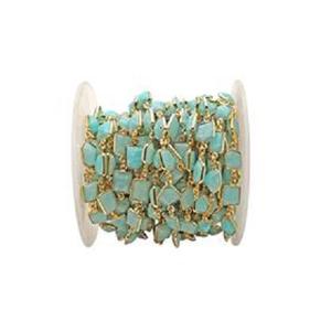 Conector de circonitas redondas chapado en oro de 18 quilates con engaste de plata de ley 925 y cadenas - Product Image 3