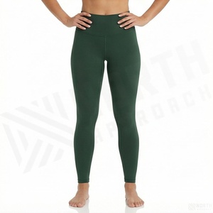 High Waist Full Length Solid Green <b>Women's</b> <b>Leggings</b> Seamless Stretch Knitted Yoga Pants All Seasons Basic Style - Product Image 4
