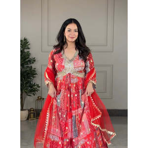 Conjuntos de Diseñador para Mujer, Vestido de Fiesta con Corte Aliya, Pantalón y Dupatta para Ocasiones Especiales - Product Image 1