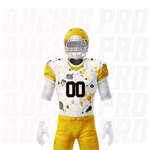 Meilleur design d'uniforme de football américain personnalisé avec des épaulettes intégrées, tissu respirant, maillot à manches courtes, protection - Product Image 4