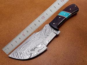 Couteau de poche artisanal en acier Damas avec manche en bois, personnalisable, support OEM pour la survie en plein air, la chasse et l'utilisation tactique - Product Image 3