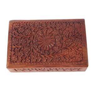 AL MALIK CRAFT Wooden Storage <b>Box</b> Rectangular Gray White <b>Floral</b> Inlay Pattern Jewelry Organizers for Necklace Ring 0-1L Capacity - Product Image 4