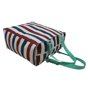 <b>Long</b> Handle Zipper Closure Multicolored Stripe Print Canvas Beach <b>Bag</b> Women's Tote <b>Bag</b> For Shopping Gift & Promotion - Product Image 5