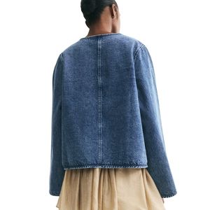 Veste en jean oversize pour femme, coupe ample tendance, manteau décontracté à manches longues pour le printemps et l'automne, vente en gros - Product Image 2