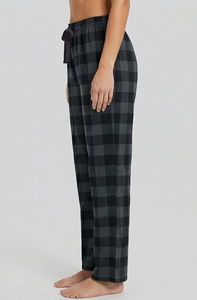 Pantalon de pyjama en flanelle à carreaux pour femmes, taille élastique, coupe ample, longueur intégrale, vêtements de nuit d'hiver, 100% flanelle de coton, pantalon pour femmes - Product Image 3