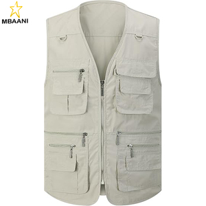 Gilet de pêche pour homme, gilet utilitaire de safari et de voyage avec poches, gilet de travail extérieur, gilet cargo pour la photographie, gilet d'été - Product Image 3