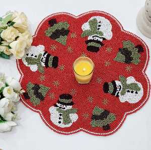 Beautiful Handcrafted Beaded <b>Table</b> <b>Placemat</b> with Embroidery Work for <b>Dining</b> <b>Table</b> Home Decor Restaurant and Events - Product Image 6
