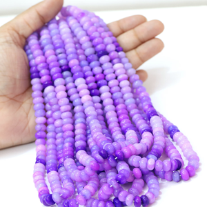 Hermosas cuentas de ópalo en tono púrpura, forma redonda y lisa, 15 pulgadas, 7-9 mm, cuentas de ópalo en tono púrpura, piedras preciosas lisas, para la elaboración de joyería con cuentas. - Product Image 1