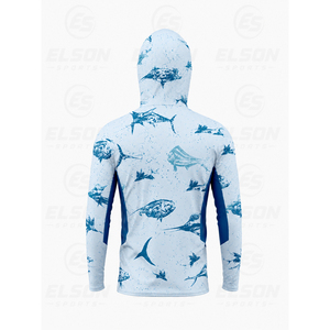 Men's Long Sleeve Fishing Hoodie With <b>Face</b> Mask Sublimation Print UPF 50 Anti-UV Quick Dry Pullover <b>Shirt</b> - Product Image 2