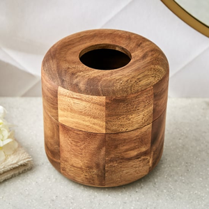 Caja de pañuelos de madera rectangular, cubierta de madera de acacia hecha a mano, cajas de pañuelos de primera calidad - Product Image 2