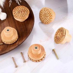 Rattan furniture door handle hot selling <b>knob</b> handles accessories for closet <b>dresser</b> doors - Product Image 1