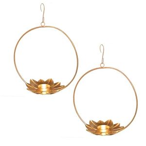 Support de bougie suspendu en laiton avec motif de lotus, résistant à la chaleur, pour la décoration de la maison - Product Image 6