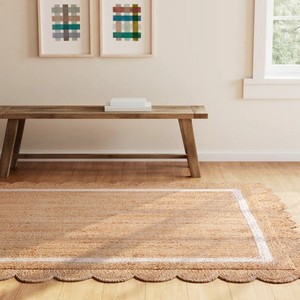Alfombra Oriental Rectangular de Yute Trenzado Hecha a Mano con Patrón Geométrico, Base de Yute Antideslizante, Reversible, Apta para Mascotas, Baja Altura, Ideal para Picnic - Product Image 6