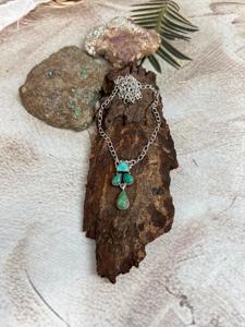 Handmade Kingman Turquoise <b>Necklace</b> Sterling Silver Southwestern Boho Artisan <b>Statement</b> Jewelry Natural Gift for Her - Product Image 6