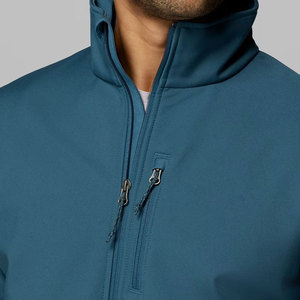 Chaqueta de Forro Polar Azul para Hombre, Cuello Alto, Cierre de Cremallera, Resistente al Viento, Informal, para Otoño, Corte Regular, Color Sólido, Material de Poliéster - Product Image 6