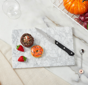 Hot Sale Premium Quality White Marble Cutting Board Brass Inlay Eco-Friendly <b>Square</b> Design 1.5cm Thick Dishwasher Safe Chopping - Product Image 6