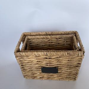 Nhat Minh MS243 Eco-Friendly Water Hyacinth Folding Rectangle Storage <b>Basket</b> for Home <b>Kitchen</b> Garden Use Bohemian Style 5-10kg - Product Image 2