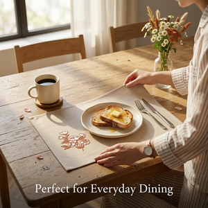 Minimalist Cotton Table Mat Modern Washable | Reusable Dining <b>Placemat</b> for Home Restaurant Custom Table Mat Durable Eco Friendly - Product Image 3