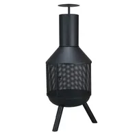 Cheminée extérieure moderne au gaz naturel avec écran en maille, chauffage de jardin pour camping, haute puissance de chauffage