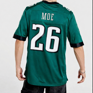 เสื้อเจอร์ซีย์อเมริกันฟุตบอลทรงโอเวอร์ไซส์ สตรีทแวร์ แขนสั้น ผ้าโพลีเอสเตอร์สีพื้น สำหรับผู้ชาย สามารถสั่งทำหมายเลขได้ สไตล์ลำลองแบบทีม - Product Image 6