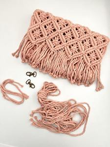 Fringe Macrame Beads & Silk Crossbody Clutch Bag with Magnetic Closure Durable Custom Size <b>for</b> Boutique Wholesale Buyers - Product Image 2