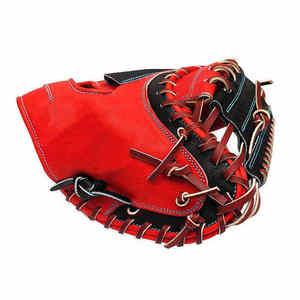 <b>Red</b> Woven Baseball Glove Full Finger H-Web Design Left Handed <b>Throw</b> Durable Leather Construction 11.5 Inch Infield Adult Players - Product Image 6