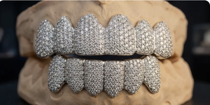 RAAMAA Grillz Hiphop Personnalisés VVS VS 6 sur 6 Ronds pour Dents, en Argent 925 avec Micro-Incrustation de Diamants, Style Bling - Product Image 3