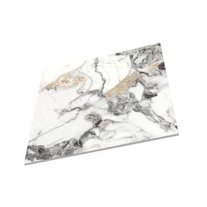 Dalle murale moderne 800x800 en pierre frittée et marbre de porcelaine brillante avec design texturé - Product Image 5